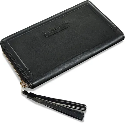 Produktbild von Vintage Geldbeutel Damen Groß Leder Portemonnaie Iris mit 12 Kartenfächern, RFID Schutz, Münzfach, XXL lang flach Geldbörse für Frauen
