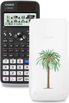 Produktbild von Casio FX-991DE X ClassWiz Schulrechner mit Palmen-Bedruckung (Motiv 01)