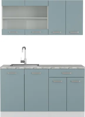Immagine prodotto di Cucina monoblocco Vicco R-Line Grigio-blu 140 cm , PL Marmo, Model 41004