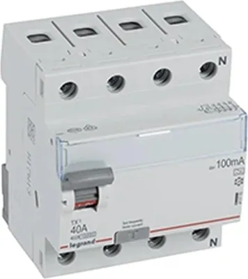 Image de Disjoncteur différentiel Legrand type A, 10 kA, 40 A, 4 pôles, 300 mA, 1 pièce.