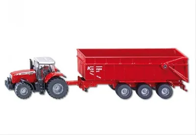 Produktbild von Siku Traktor mit Anhänger MASSEY FERGUSON rot ; 1844