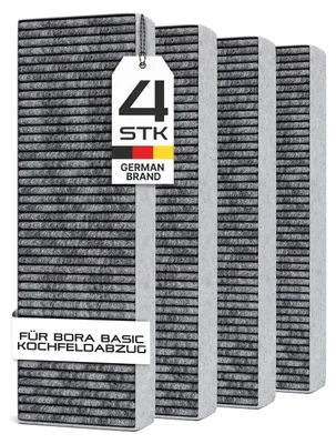 Produktbild von Aktivkohlefilter-Set passend für Bora Basic BHU, BFIU und BIU, einsetzbar statt Bora BAKFS, 4teilig