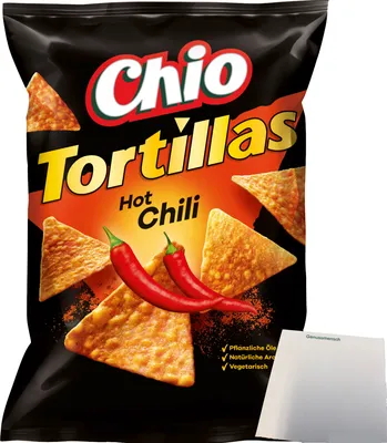 Produktbild von Chio Tortillas Hot Chilli (110g Packung) + usy Block