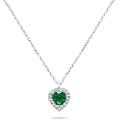 Immagine prodotto di Collana con ciondolo a forma di cuore in argento con zircone NCL158WG