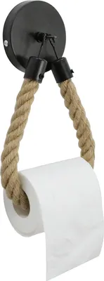 Produktbild von Toilettenpapierhalter Vintage Jute - Einzigartige Badezimmerdekoration - Selbstklebend