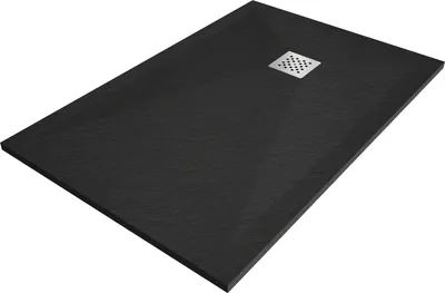 Produktbild von Mexen Stone+ Rechteckige Duschwanne aus Verbundwerkstoff 140 x 80 cm, Schwarz - 44708014
