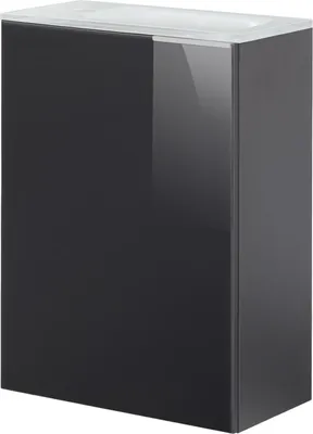 Produktbild von Fackelmann KARA Gäste WC Set 3-teilig 45 cm, Anthrazit, links, Glas Weiß