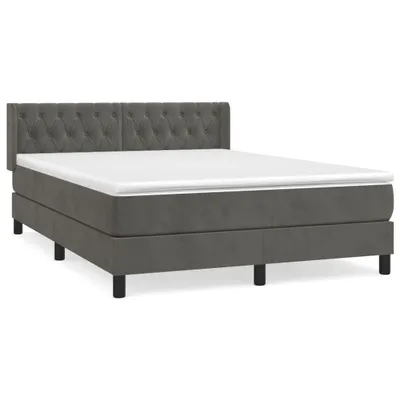Immagine prodotto di vidaXL Letto a molle con materasso grigio scuro 140x200 cm in velluto