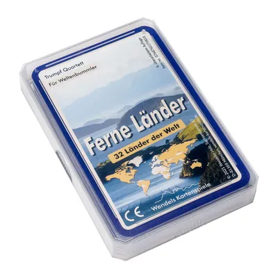 Produktbild von Wendels Kartenspiele Ferne Länder Trumpf Quartett Spiel | Kleines Geschenk für Kinder & Familie