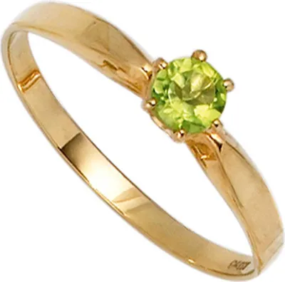 Produktbild von JOBO Damen Ring 585 Gold Gelbgold 1 Peridot grün Goldring Größe 50