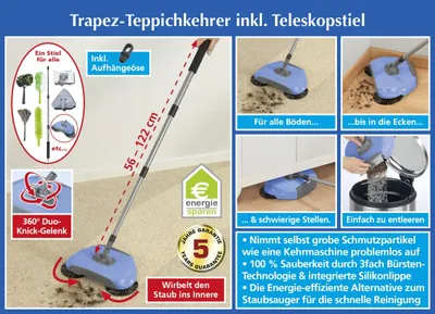 Produktbild von Trapez Teppichkehrer inklusive Teleskopstiel