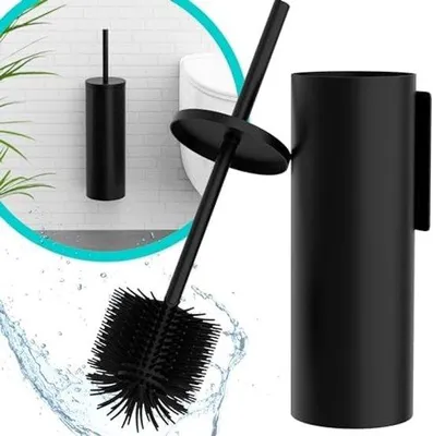 Produktbild von Moderne Toilettenbürste Set schwarz Wandmontage
