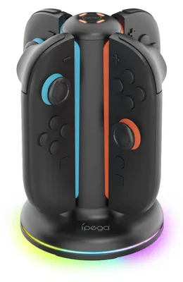Immagine prodotto di Caricabatterie RGB iPega per 4 controller Joy-Con di Nintendo Switch 2