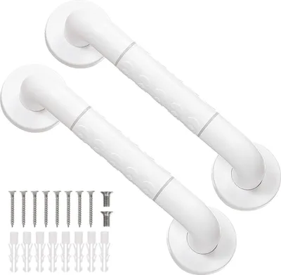 Produktbild von 2 x Handlauf Edelstahl fürs Badezimmer Haltegriff Dusche 30cm | Für Senioren Badezimmer Sicherheit Haltegriff