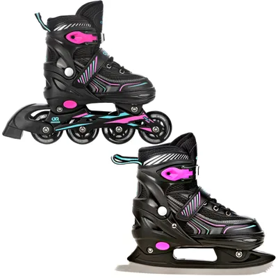 Produktbild von 2in1 Inlineskates Schlittschuhe Croxer Optima Mint/Pink 31-34 verstellbar