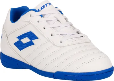 Produktbild von Lotto Fußballschuh Milano 700 mit speziell konzipierter Sohle für Hallenfußball 1X5 All White/Pacific Blue 35