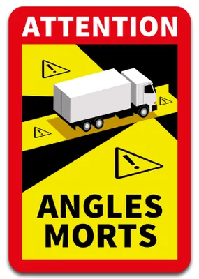 Produktbild von Angles Morts Aufkleber 25x17 cm – Frankreich Toter Winkel Kennzeichnung für LKW, Bus & Wohnmobil R143 LKW 1 Stück