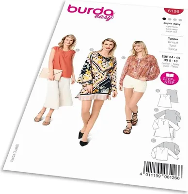 Obrázek produktu pro Střih Burda 6126 - Tunika, tunikové šaty