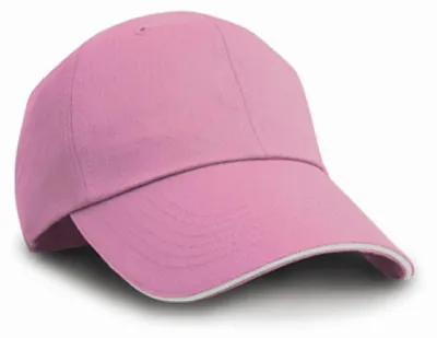 Produktbild von Result Headwear RC038X | Herringbone Cap with Sandwich Peak / Kappe / Mütze / Hut - Farbe: Pink/White - Größe: One Size