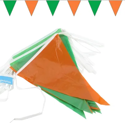 Produktbild von Goodymax® Wimpelkette 10 m Grün-Orange