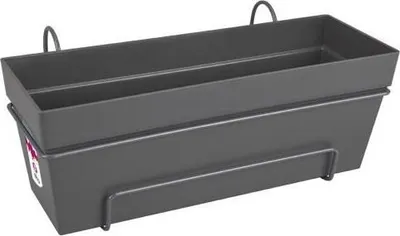 Image de Jardinière Balconnière Elho Loft Urban Allin1, 49 x 27 x 21 cm, Balcon Extérieur, 100% Recyclé, Noir