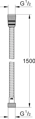 Immagine prodotto di Flessibile doccia in metallo - 1500 mm con protezione antitorsione Twistfree - VitalioFlex 22101000