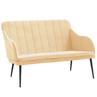 Image de Banc Crème 110x76x80 cm Velours