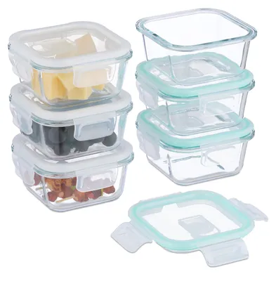 Glas-Vershoudbakjes 6er Set, 320 ml, luftdicht, stapelbar
