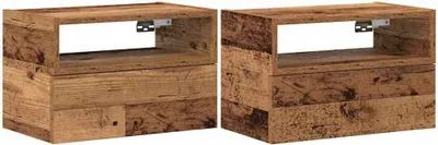 Produktbild von Wand-Nachttische 2 Stk. Altholz-Optik 45x26x28,5 cm