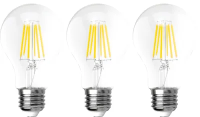 Produktbild von LED Filament Set McShine 3x Glühlampe E27 8W 1055lm warmweiß klar