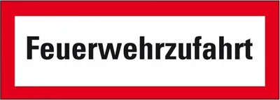 Produktbild von Dreifke® Schild I Feuerwehrschild Feuerwehrzufahrt, Aluminium, 420x148mm, DIN...