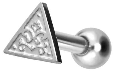 Produktbild von Ohrpiercing Titan Ohrpiercing mit Innengewinde DREIECK Silber Stablänge: 6mm