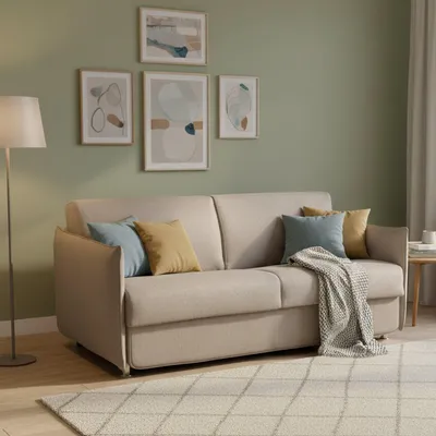 Produktbild von Verceia - Schlafsofa für 2, 160x95 cm, Taupe, Abziehbar,  Italy
