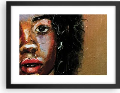 Produktbild von Gerahmtes Poster - Schwarzer Rahmen - Pastos Porträt afrikanisch - 40x30 cm - Wand Bild - Wanddeko - Wandbilder - Kunstposter - Wandposter - Bilderrahmen - Bilder - Kunstdruck - P2BAA40x30-4674