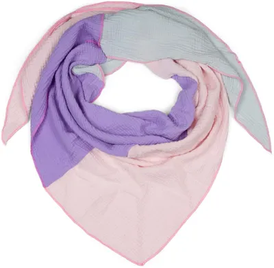 Productafbeelding van styleBREAKER Dames, driekleurige museliendraagdoek | Pastelkleurige sjaal van katoen voor lente en zomer | Lichte driekante sjaal van muselin-stof | Gemaakt in Italië