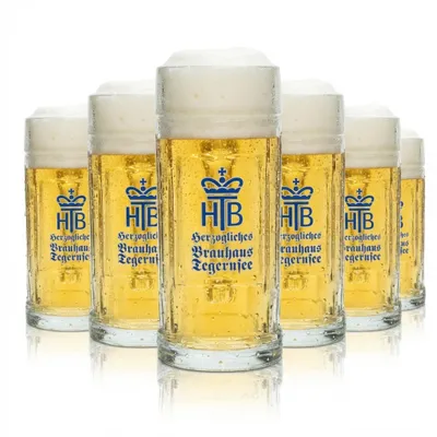 Produktbild von 6x Tegernsee Bier Glas 0,3l Krug HB Seidel Gläser Henkel Krüge Humpen Relief
