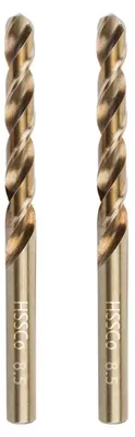 Image de Ensemble de forets à métaux Kobalt, 8,5 mm, 2 pièces, en acier rapide HSS M35, avec tige droite, pour métaux, acier inoxydable et bois