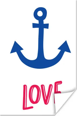 Produktbild von MuchoWow® Poster Zitate - Liebe - Anker - Illustration - Handgemacht - Kinder 20x30 cm - Papierdruck