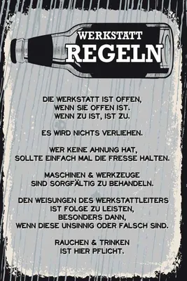 Produktbild von vianmo Holzschild 30x20 cm Werkstatt Regeln Maschinen