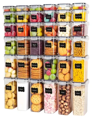 Vorratsdosen-Set, 36 Stück, luftdicht, BPA-frei, mit Etiketten