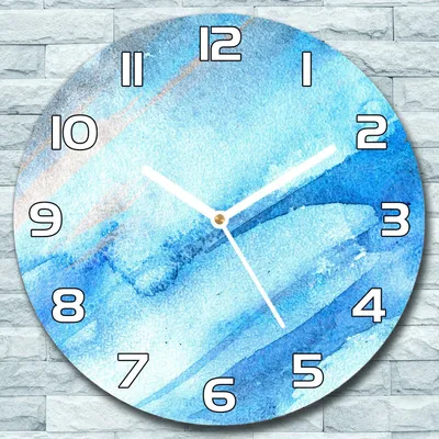 Produktbild von Wanduhr aus Glas Rund fi 30 abstraktes Aquarell Quarz Deko Schlafzimmer Büro
