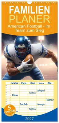 Produktbild von Familienplaner 2027 - American Football - im Team zum Sieg mit 5 Spalten (Wandkalender, 21 x 45 cm) CALVENDO