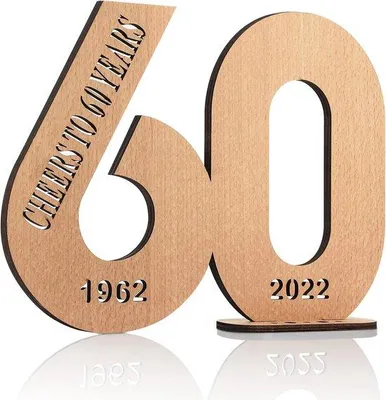 Productafbeelding van Houten decoratie 60-jarig huwelijksjubileum