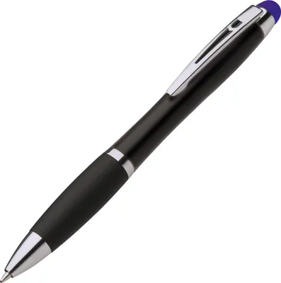 Produktbild von Touchpen Drehkugelschreiber / Farbe: schwarz mit violetten Stylus