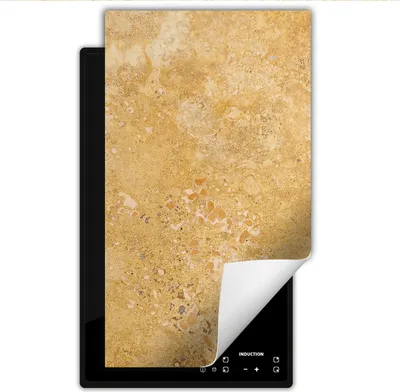 Produktbild von DarHaus Herdabdeckplatte 1 teilig 30x52 cm Anti Rutsch Matte Aufrollbar, goldene - Schiefer
