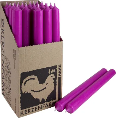 Produktbild von 25 Stabkerzen Fuchsia 250 x 22 mm Kerzenfarm Kerzen Candle