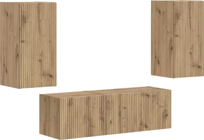 Immagine prodotto di vidaXL Set di mensole da parete per TV, 4 pezzi, materiale composito effetto legno artigianale
