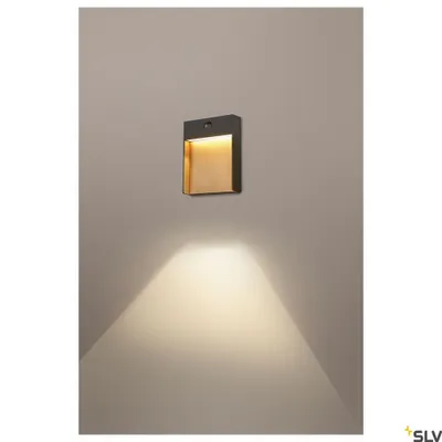 Produktbild von SLV 1002955 FLATT SENSOR Outdoor LED Wandaufbauleuchte 3000K IP65 anthrazit/braun