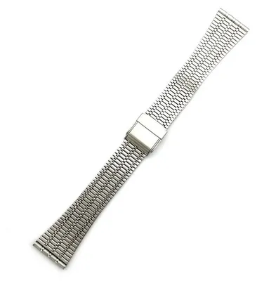 Image de Bracelet de montre - Bracelet en acier inoxydable - Fermeture rapide - Boucle métallique - 22 mm - Unie - Argenté