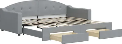 Zdjęcie produktu dla VidaXL 3197576, sofa rozkładana, Szary, Pianka, Tkanina, Metal, Drewno, 2130 mm, 1000 mm